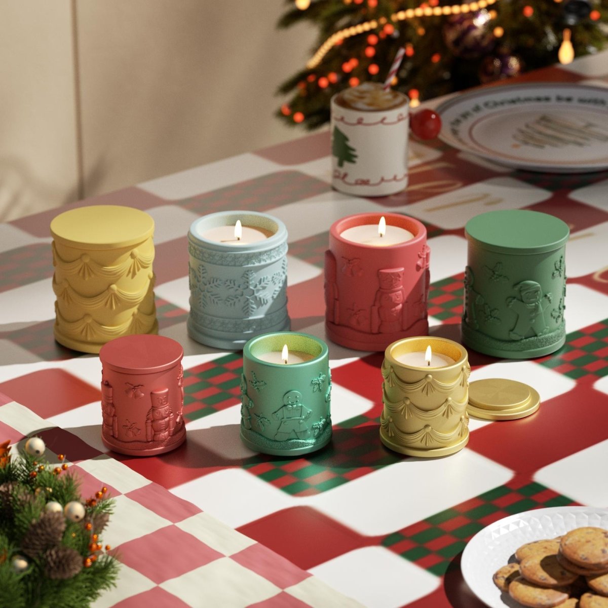 Joyful Christmas Tales Candle Jar Silicone Mold & Refill Silicone Mold CollectionCandle Jar MoldSH1111+0948+1115+1117