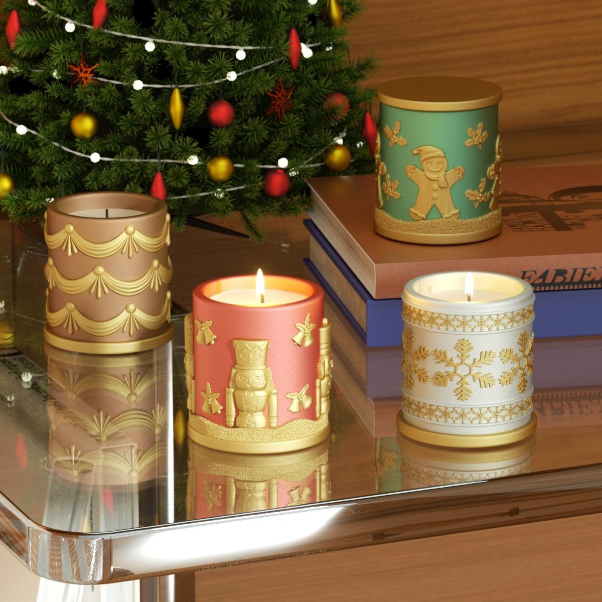 Joyful Christmas Tales Candle Jar Silicone Mold & Refill Silicone Mold CollectionCandle Jar MoldSH1111+0948+1115+1117