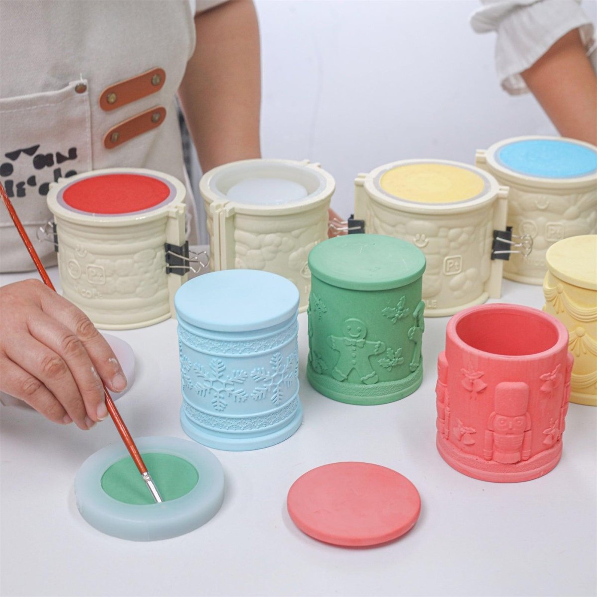 Large Joyful Christmas Tales Candle Jar Silicone Mold & 6.5oz Refill Silicone Mold CollectionCandle Jar MoldSH1109+SH0948