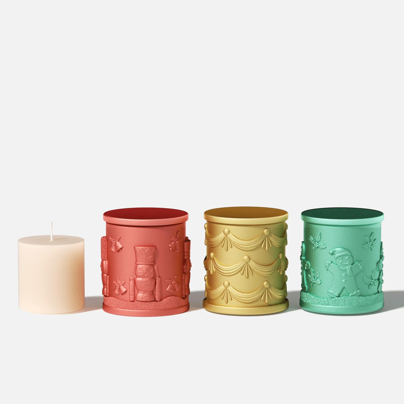 Набор из силиконовой формы для свечей "Маленькие радостные рождественские сказки" и силиконовой формы для заправки 3,5 унции