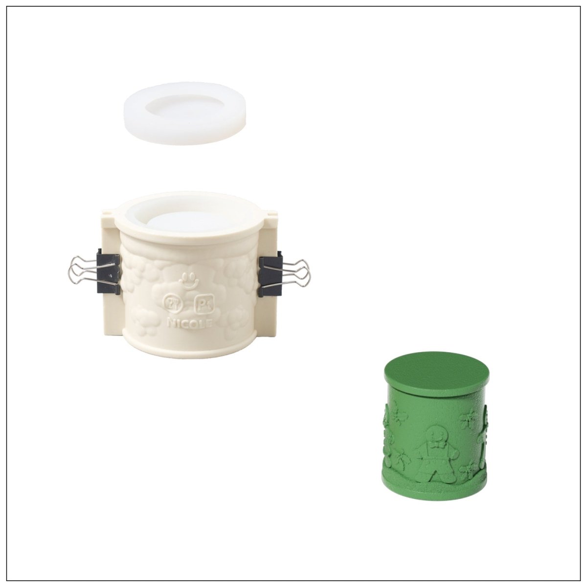 Small Joyful Christmas Tales Candle Jar Silicone Mold & 3.5oz Refill Silicone Mold CollectionCandle Jar MoldSH1114-1117