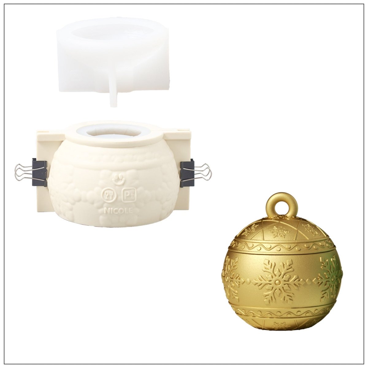 Christmas Charm Bauble Light Candle Jar Silicone MoldCandle Jar MoldSH1118-1-2
