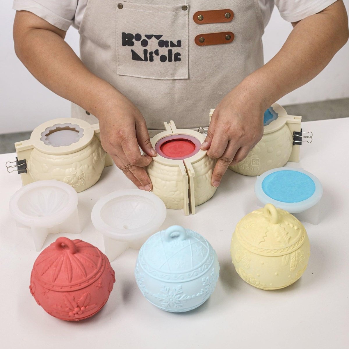 Christmas Charm Bauble Light Candle Jar Silicone MoldCandle Jar MoldSH1118-1-2