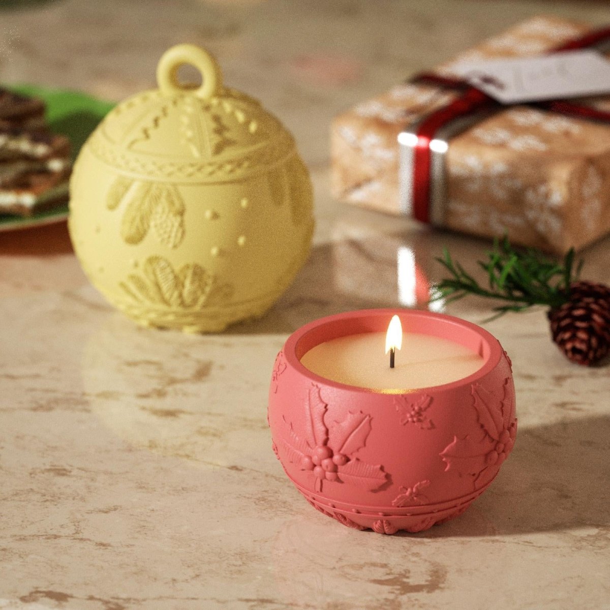 Christmas Charm Bauble Light Candle Jar Silicone MoldCandle Jar MoldSH1118-1-2