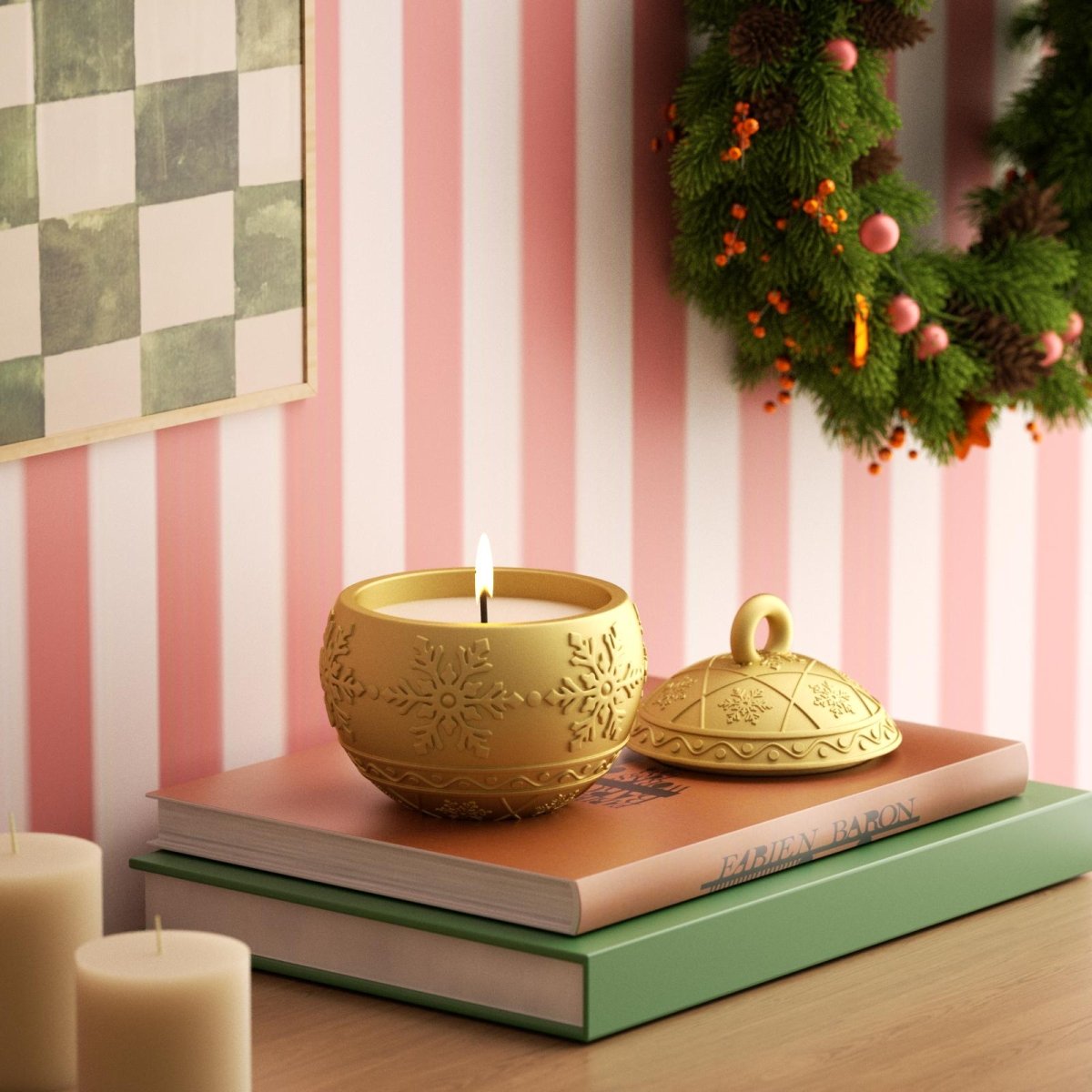 Christmas Charm Bauble Light Candle Jar Silicone MoldCandle Jar MoldSH1118-1-2