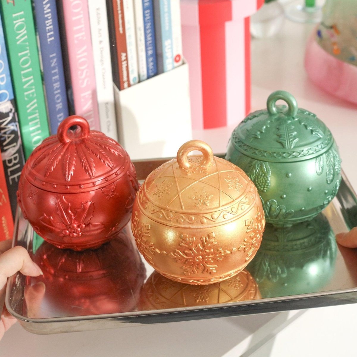 Christmas Charm Bauble Light Candle Jar Silicone MoldCandle Jar MoldSH1118-1-2