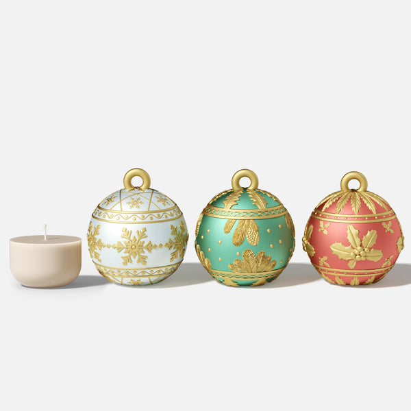 Christmas Charm Bauble Light Candle Jar Silicone Mold