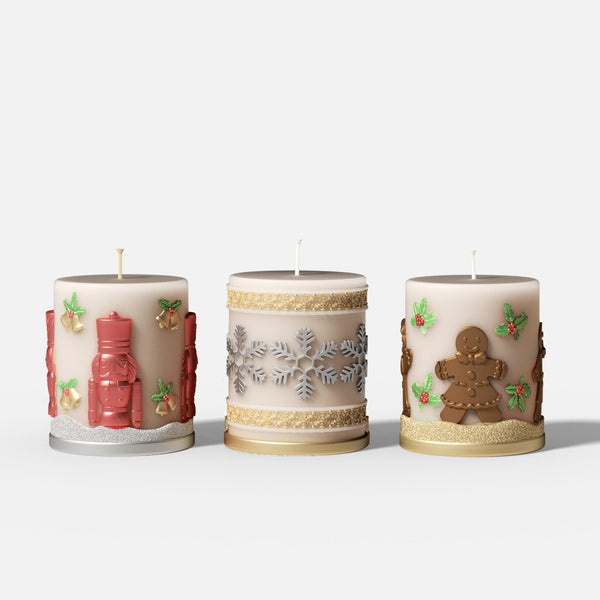 Christmas Reverie  Pillar Candle Mold Set