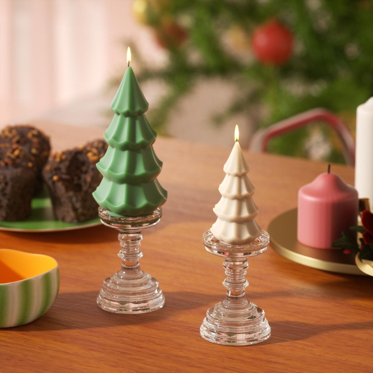 Creamy Christmas Tree Candle Silicone Mold3D Candle MoldLZ0751