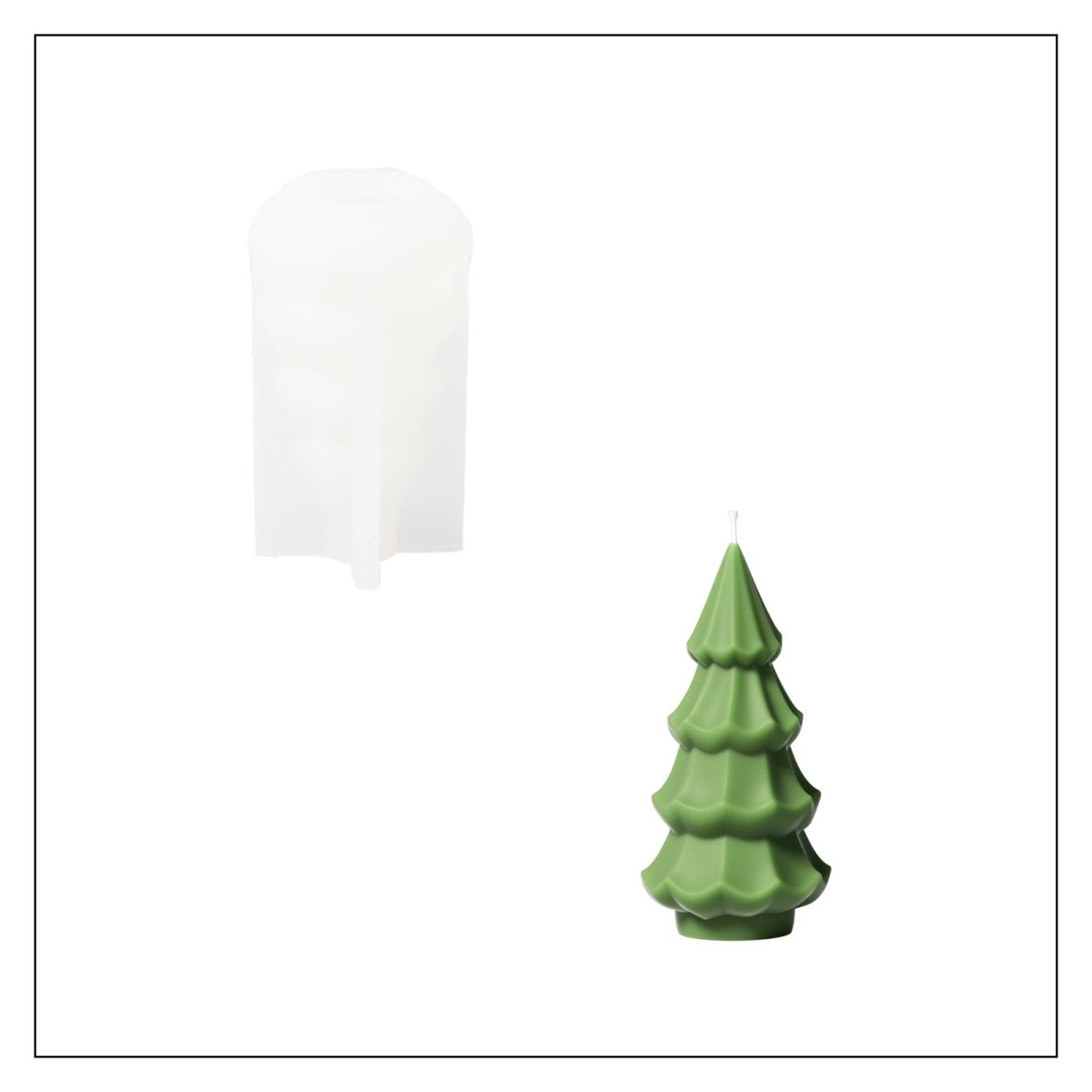 Creamy Christmas Tree Candle Silicone Mold3D Candle MoldLZ0751
