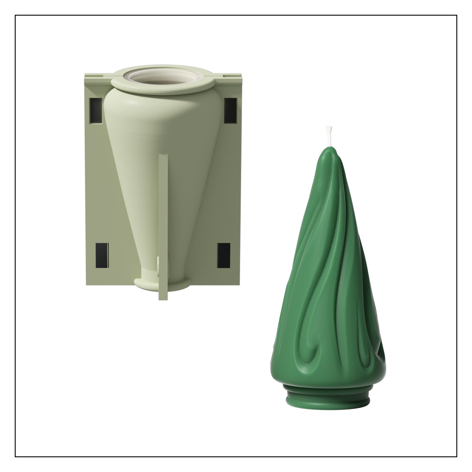 Flowing Christmas Tree Candle Silicone Mold