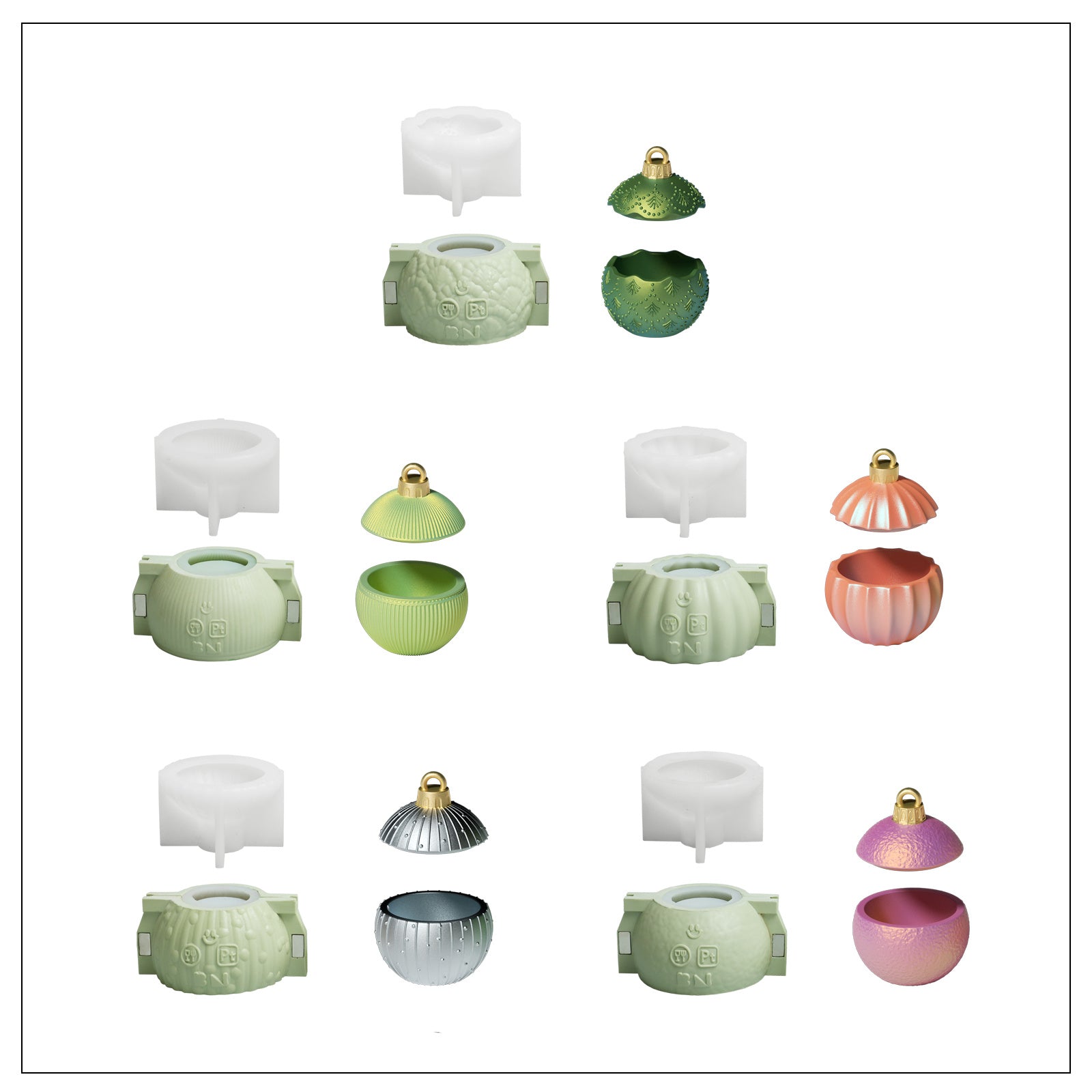 Christmas Twinkle Bauble Candle Jar & Refill Silicone Mold Collection