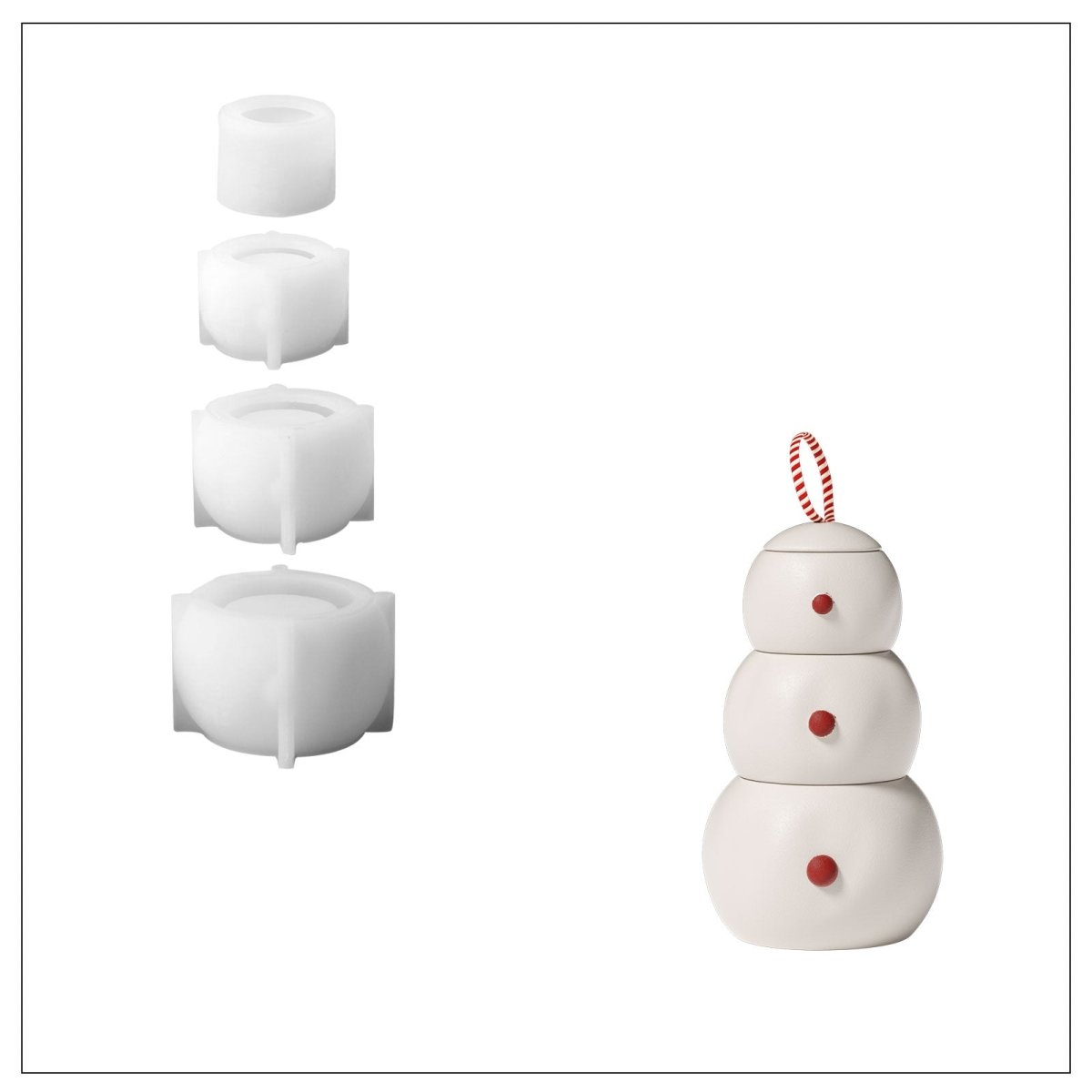 Chubby Snowman Stacking Candle Jar Silicone MoldCandle Jar MoldSH1328-1-2-3-4