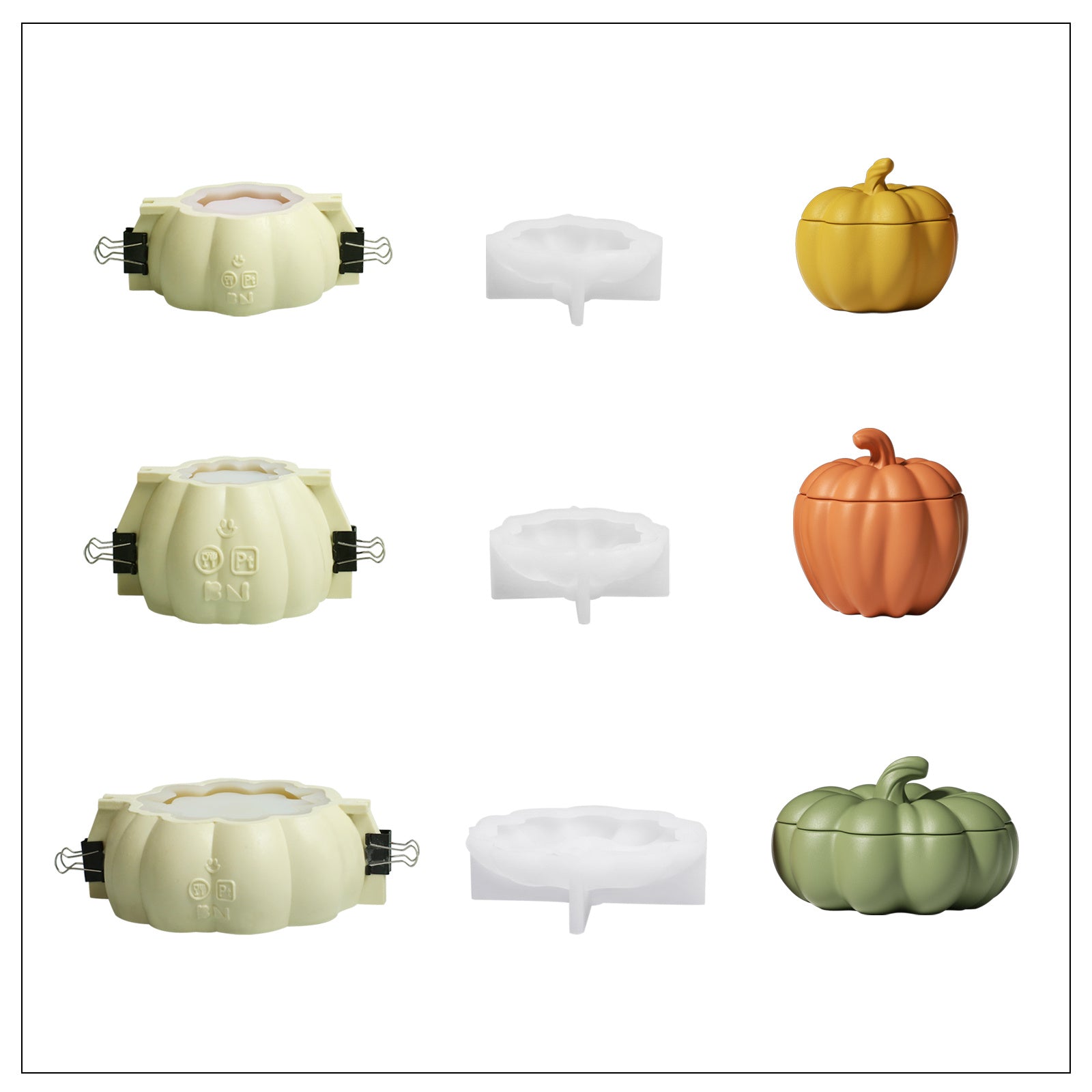 Buy 3.5oz & 5.8oz & 9.5oz Pumpkin Candle Jar Silicone Molds - Boowan Nicole