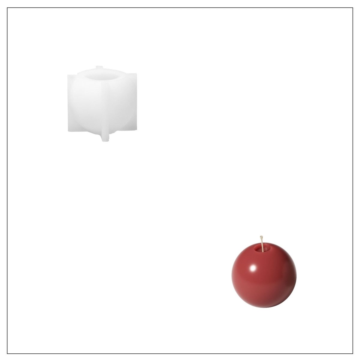 Classic Glow Christmas Bauble Candle Silicone Mold3D Candle MoldLZ0944