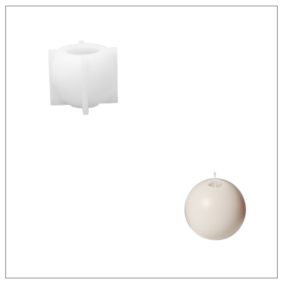 Classic Glow Christmas Bauble Candle Silicone Mold3D Candle MoldLZ0937