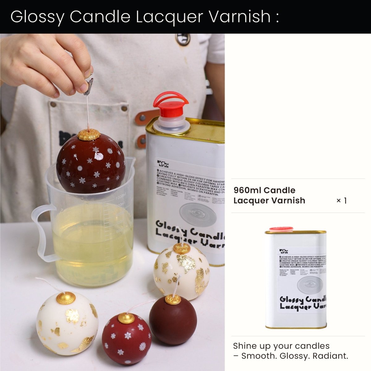 Classic Glow Christmas Bauble Candle Silicone Mold3D Candle MoldA0489+A0490