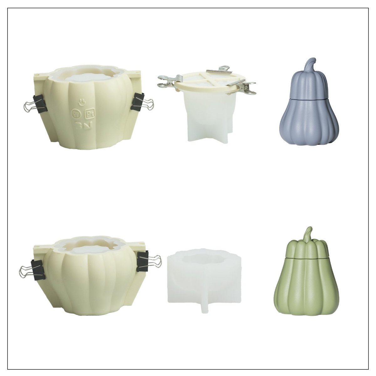 Classic Pumpkin Candle Jar Silicone Mold CollectionCandle Jar MoldSH1255-1-2+SH1256-1-2