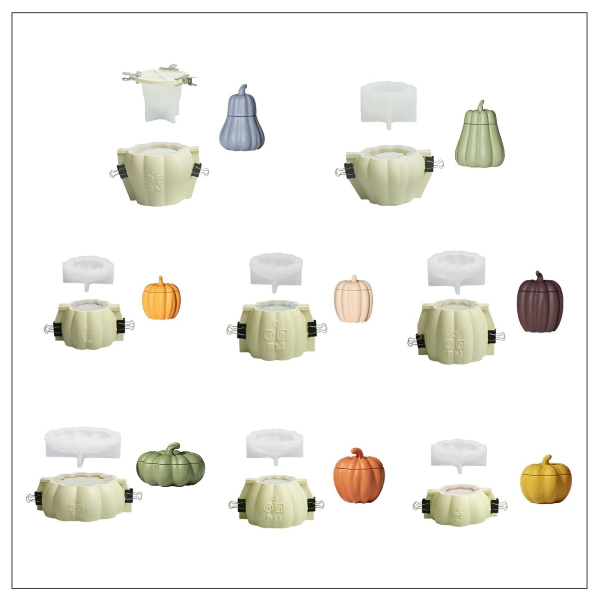 Classic Pumpkin Candle Jar Silicone Mold CollectionCandle Jar MoldSH1249-1-2+SH1250-1-2+SH1251-1-2+SH1252-1-2+SH1253-1-2+SH1254-1-2+SH1255-1-2+SH1256-1-2