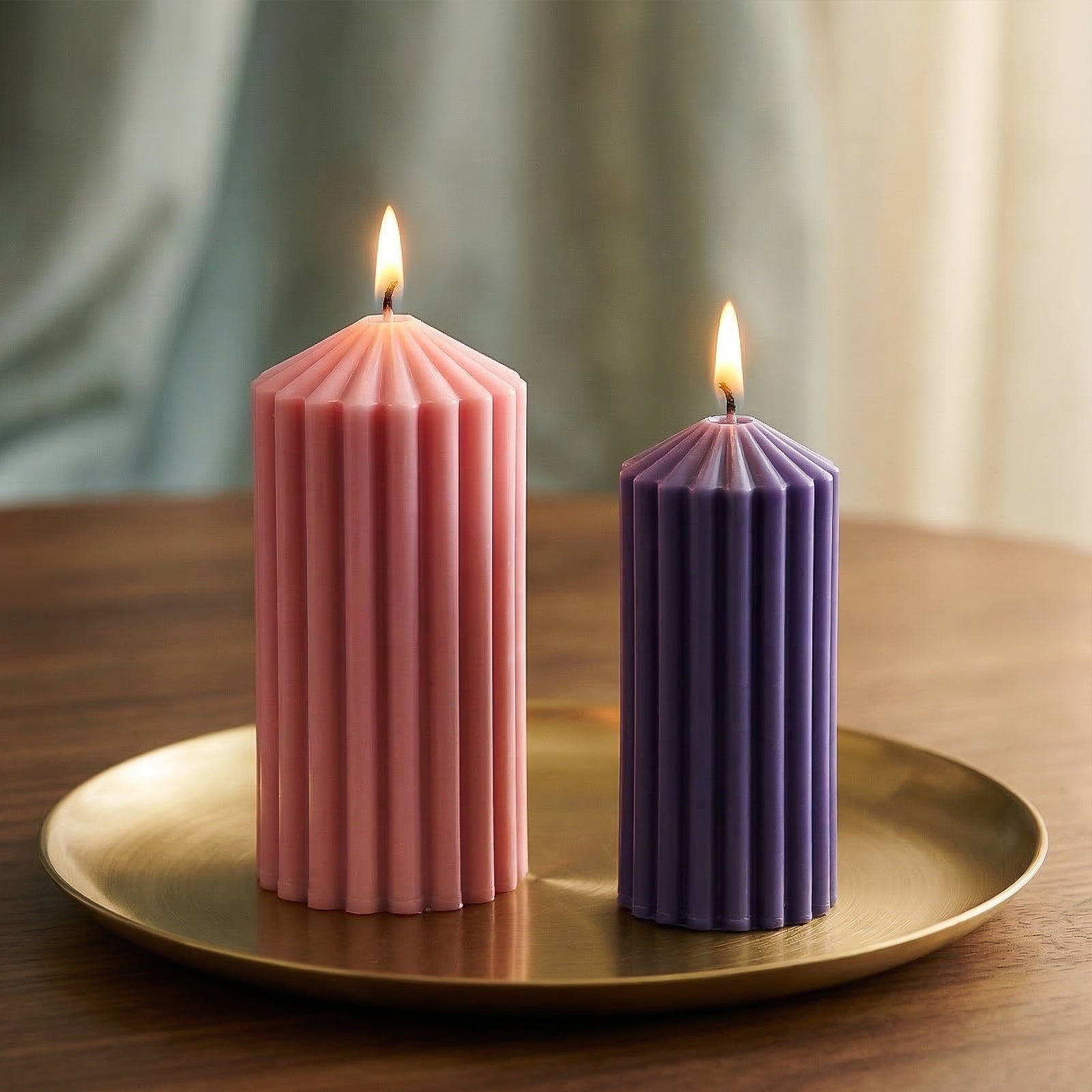 Classic Fluted Acrylic Pillar Candle Mold