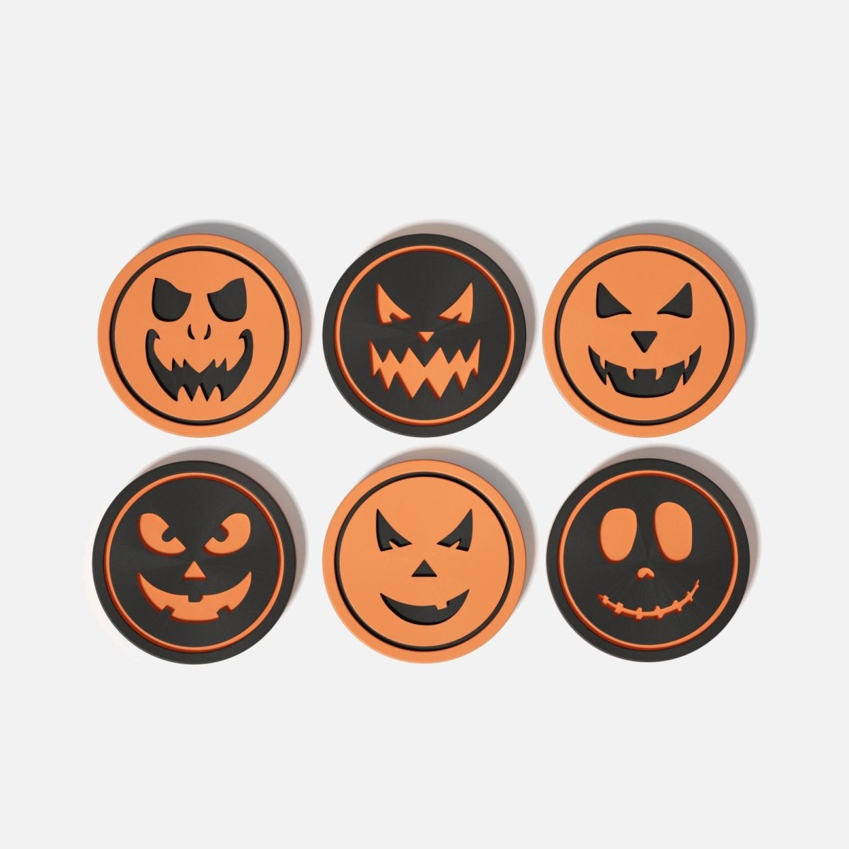 Jack - O' - Lantern Faces Coaster Silicone Mold CollectionCoaster MoldSH1093+(A0317)