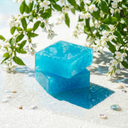 Blue Cologne-Infused Soap Bars on Beach - Boowan Nicole