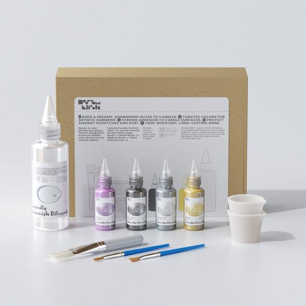 Colored Glossy Candle Varnish Set - 4 of Halloween Colors