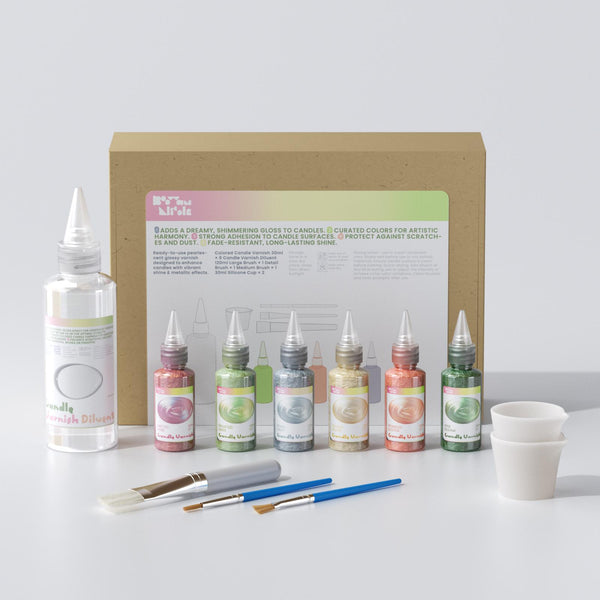 Colored Glossy Candle Varnish Set - 6 of Aura Colors