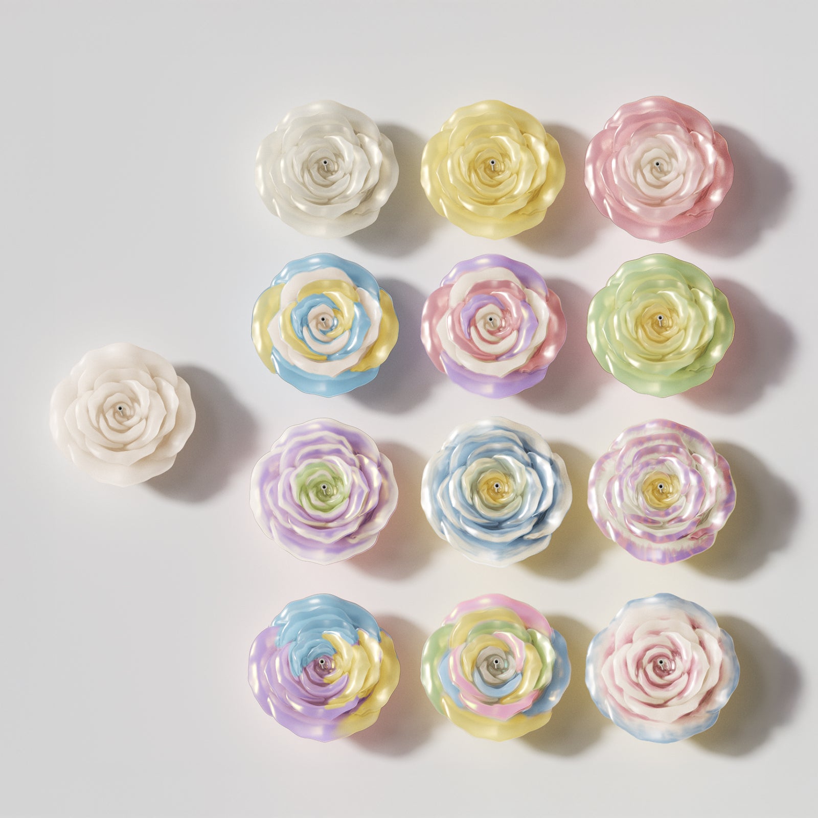 Glossy multicolor candles with smooth gradient effects – vibrant and decorative - Boowan Nicole