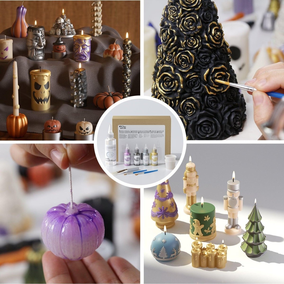 Colored Glossy Candle Varnish Set - 4 of Halloween ColorsCraft ToolsST-28