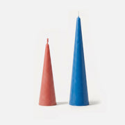Red & Blue Cone Candles Unlit - Boowan Nicole