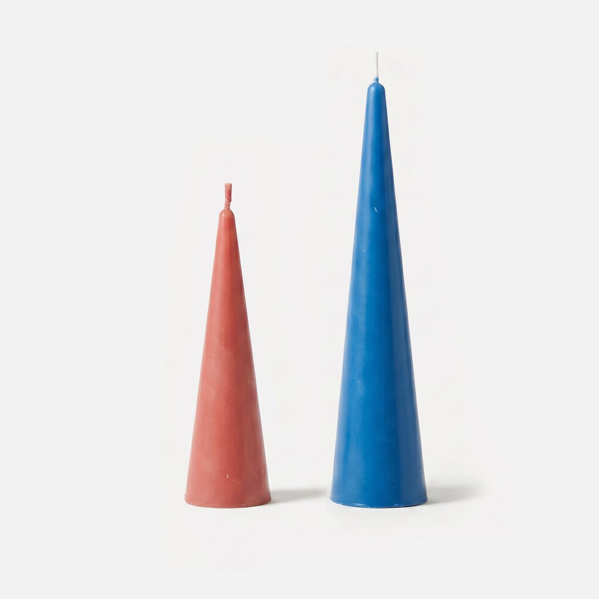 Red & Blue Cone Candles Unlit - Boowan Nicole