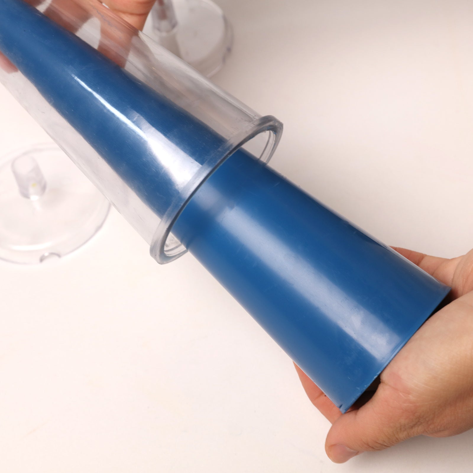Demolding Blue Cone Candle from Mold - Boowan Nicole