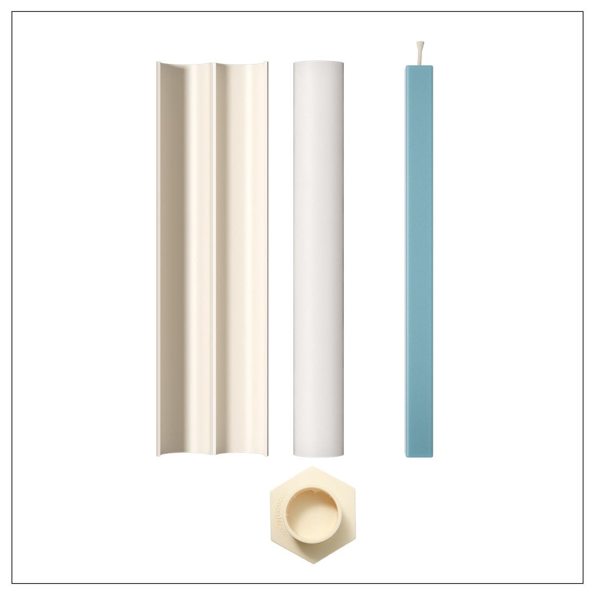 Cubis Taper Candle Silicone Mold CollectionTaper Candle MoldLZ0845+A0358