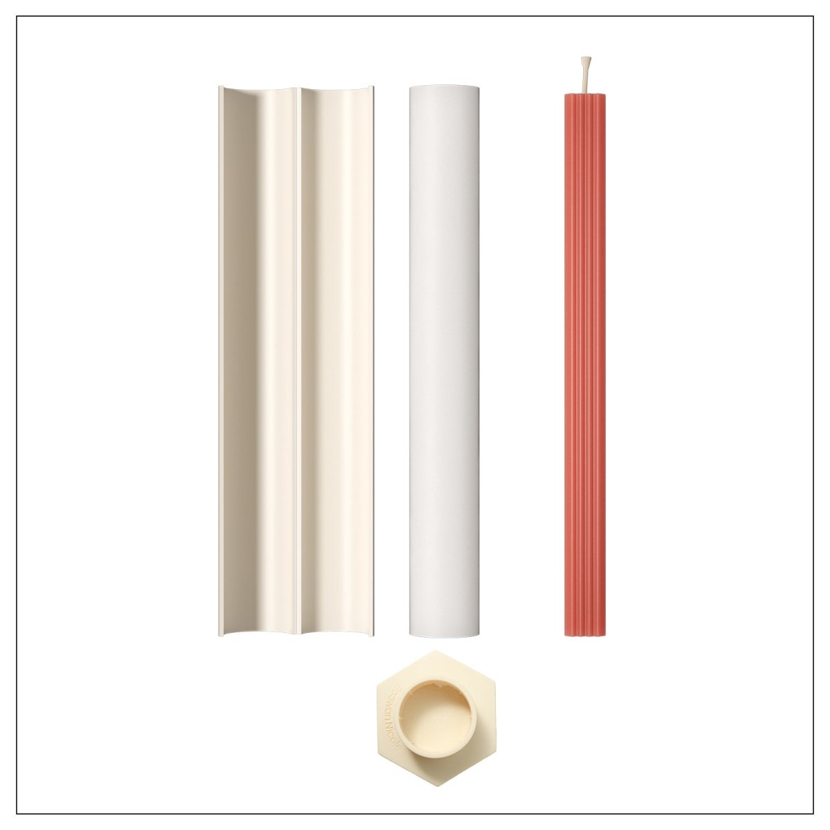 Cubis Taper Candle Silicone Mold CollectionTaper Candle MoldLZ0846+A0358