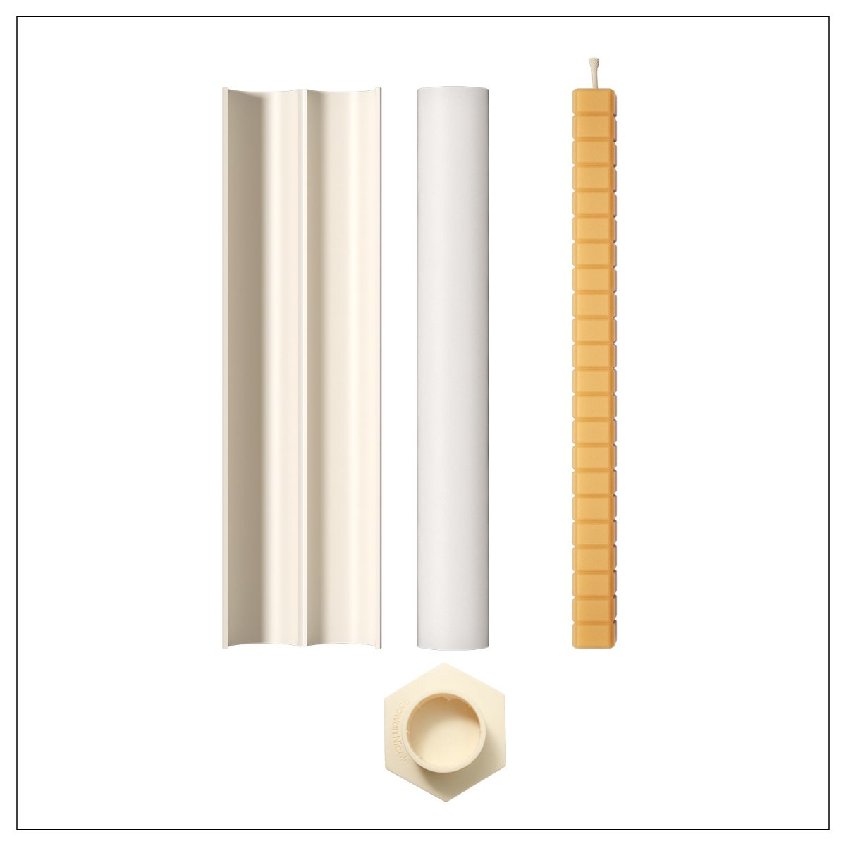 Cubis Taper Candle Silicone Mold CollectionTaper Candle MoldLZ0847+A0358