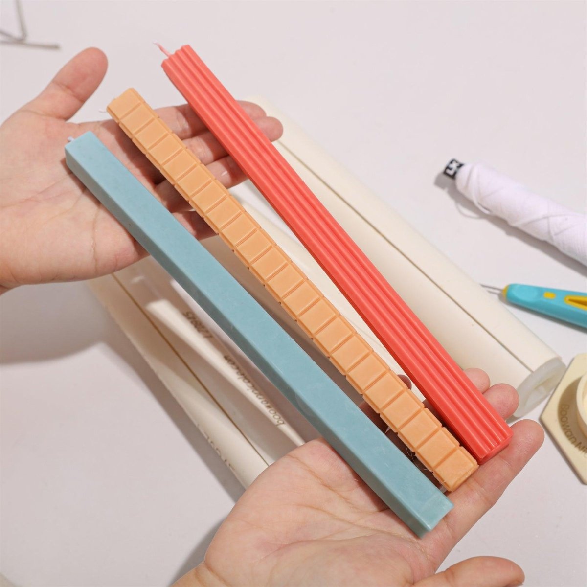 Cubis Taper Candle Silicone Mold CollectionTaper Candle MoldLZ0847+A0358