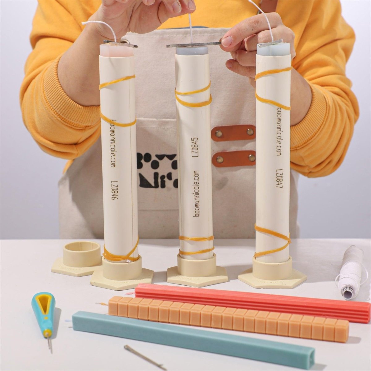 Cubis Taper Candle Silicone Mold CollectionTaper Candle MoldLZ0847+A0358