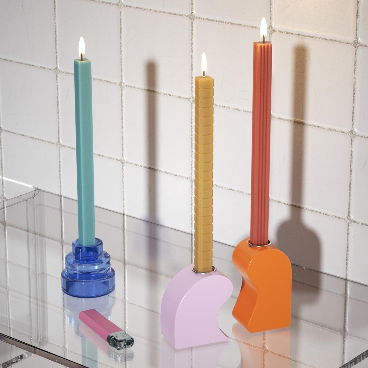 Cubis Taper Candle Silicone Mold CollectionTaper Candle MoldLZ0847+A0358