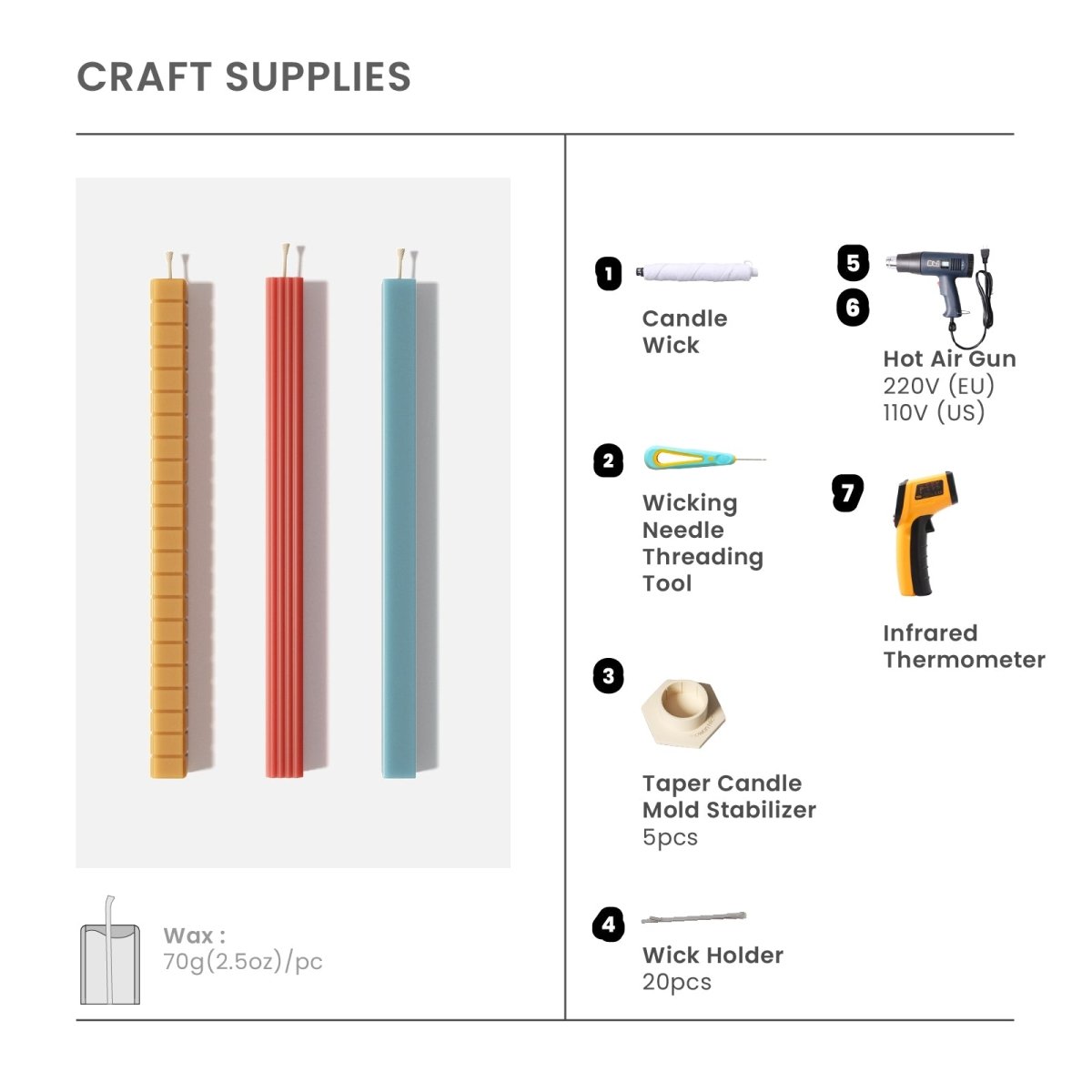 Cubis Taper Candle Silicone Mold CollectionTaper Candle MoldLZ0847+A0358