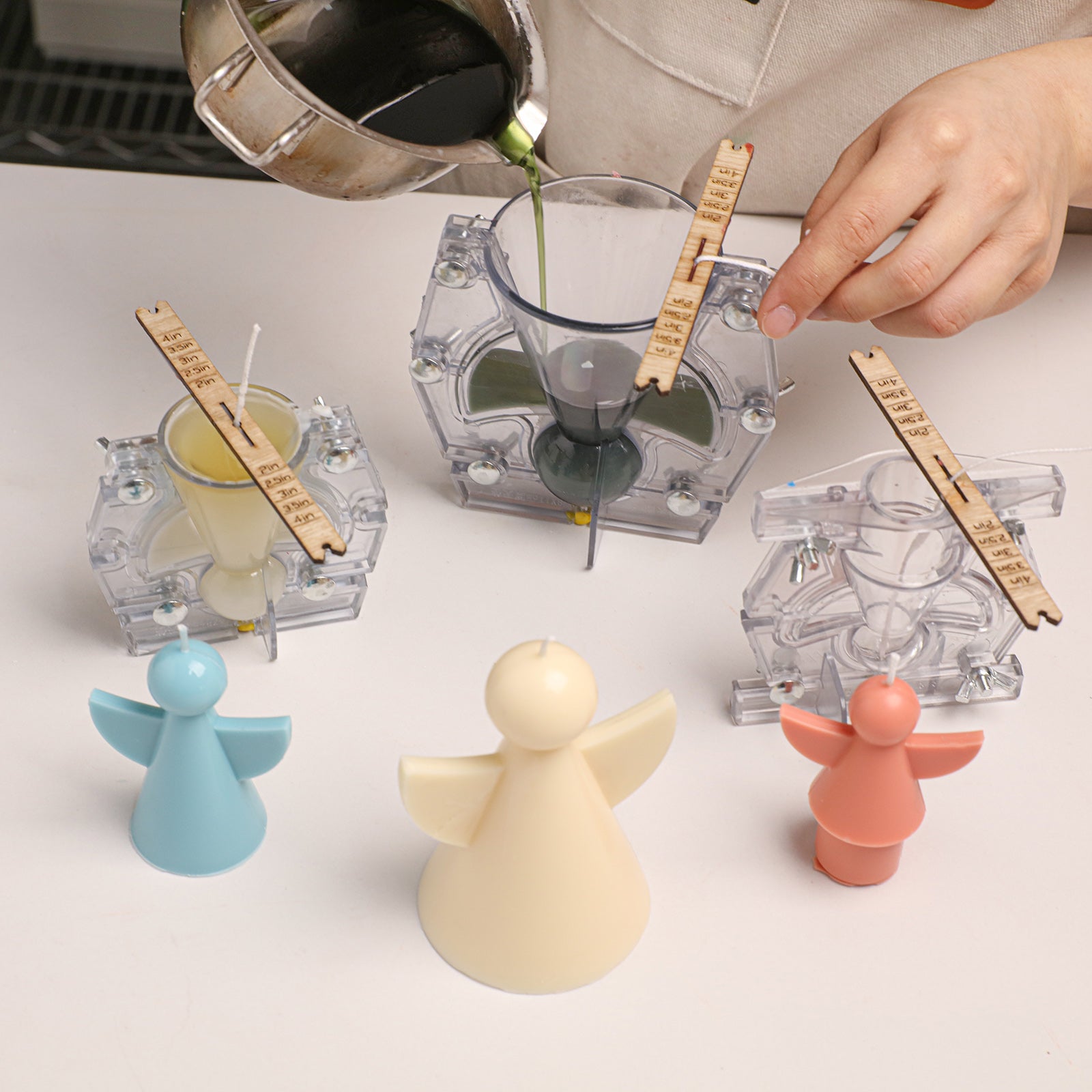 Pouring Wax into Angel Candle Mold - Boowan Nicole