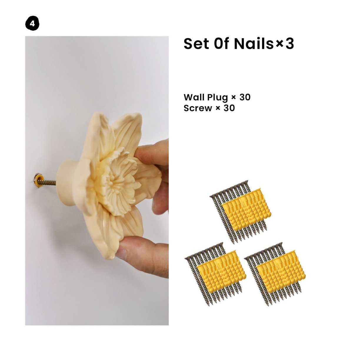 Daffodil Grace Wall Cloth Coat Hook Silicone MoldCoat Hook MoldsA0465*30