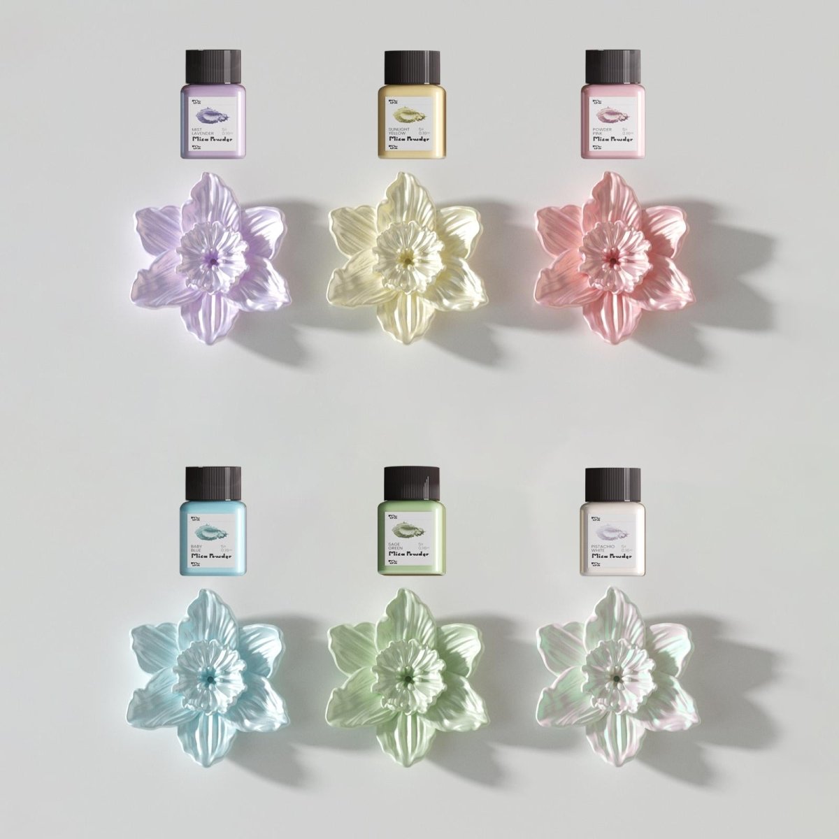 Blooming Daffodil Incense Holder Silicone Mold & Glitter Gloss KitIncense Holder MoldSH1206