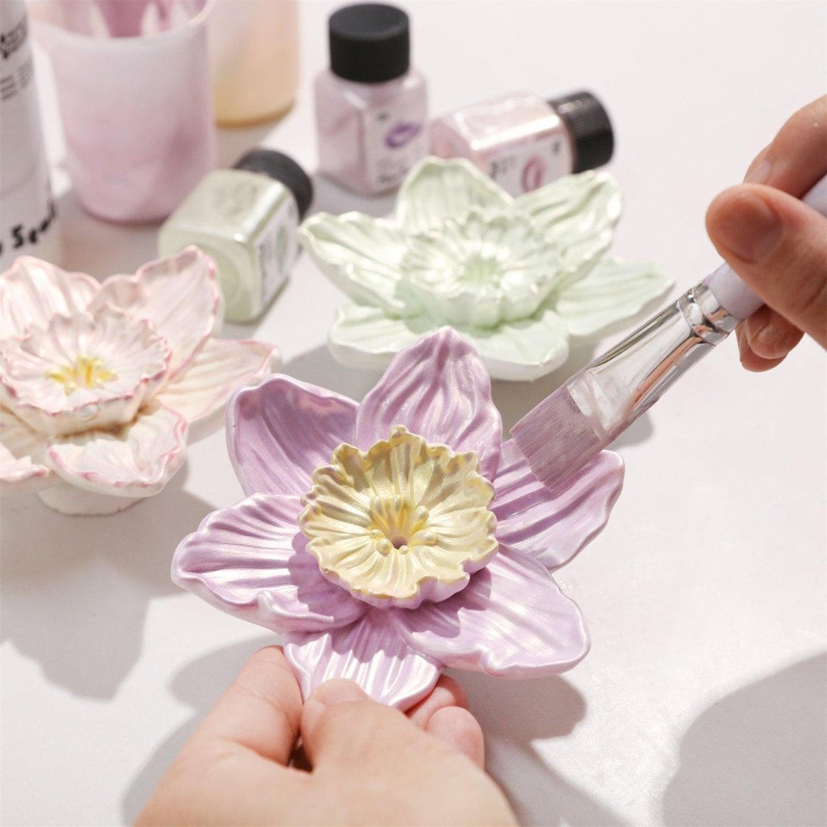 Blooming Daffodil Incense Holder Silicone Mold & Glitter Gloss KitIncense Holder MoldSH1206