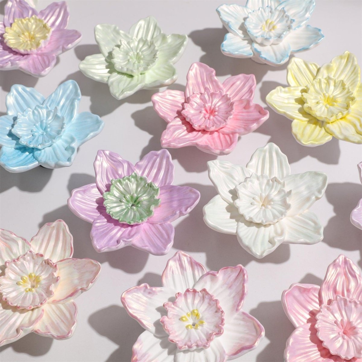 Blooming Daffodil Incense Holder Silicone Mold & Glitter Gloss KitIncense Holder MoldSH1206