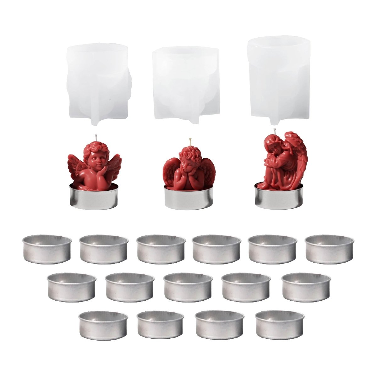 Dreamy Angel Tealight Candle Silicone Mold Collection3D Candle MoldLZ10（03-05)+(15*A0305)