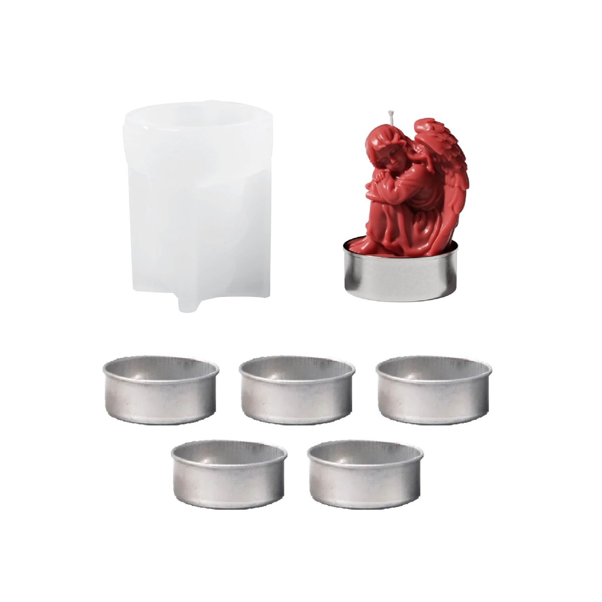 Dreamy Angel Tealight Candle Silicone Mold Collection3D Candle MoldLZ1004+(5*A0305)