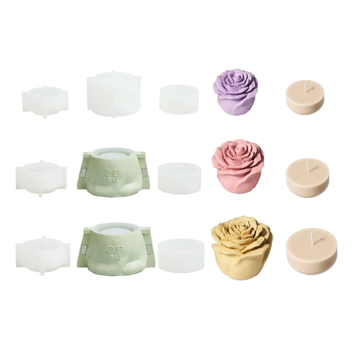 Eternal Rose Bloom Candle Jar & Candle Refill Silicone Mold CollectionCandle Jar MoldSH1238-1-2+1239-1-2+1240-1-2+LZ0893-94-95