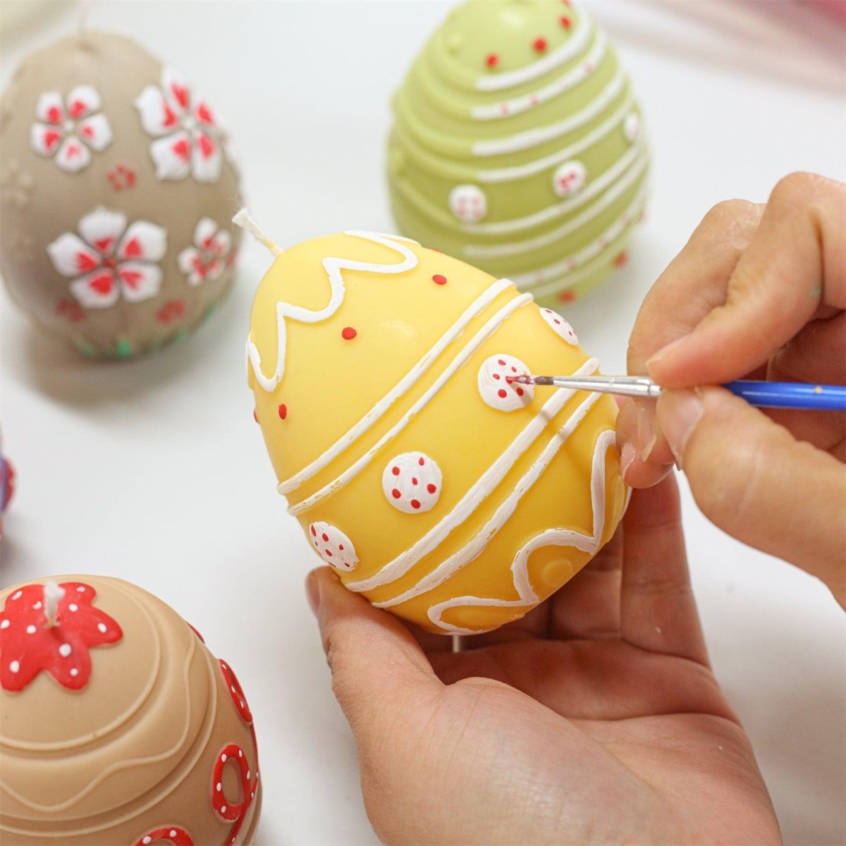 Hand-Painting Easter Egg Candles for Added Color-Boowan Nicole