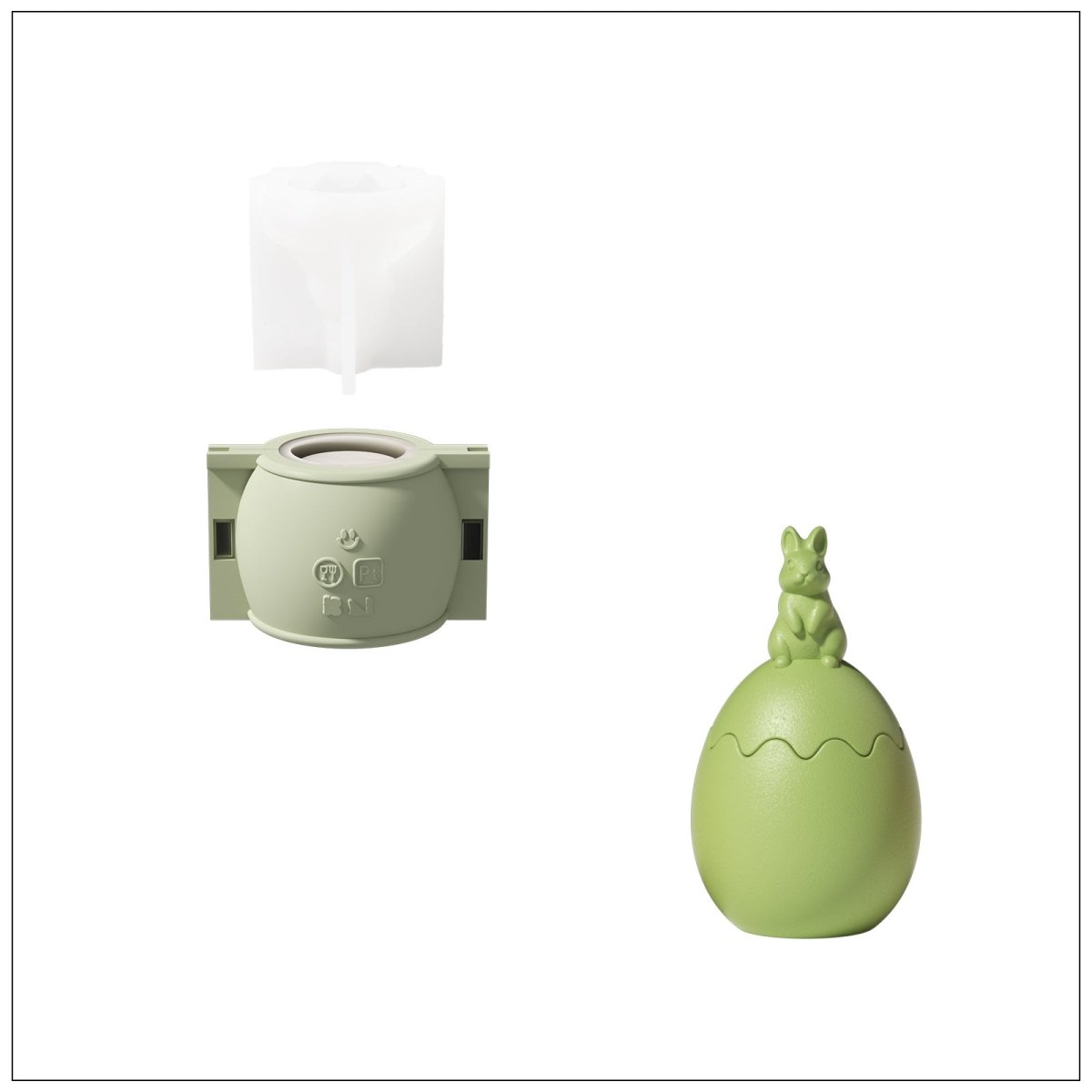 Hoppity Bunny - Topped Easter Egg Candle Jar Silicone Mold CollectionCandle Jar MoldSH1153-2+1153-3